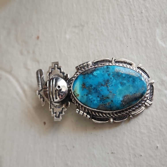 Native American Navajo NWOT Kachina Turquoise Pendant by Bennie Ration 💙🎁🩶 - Picture 14 of 14